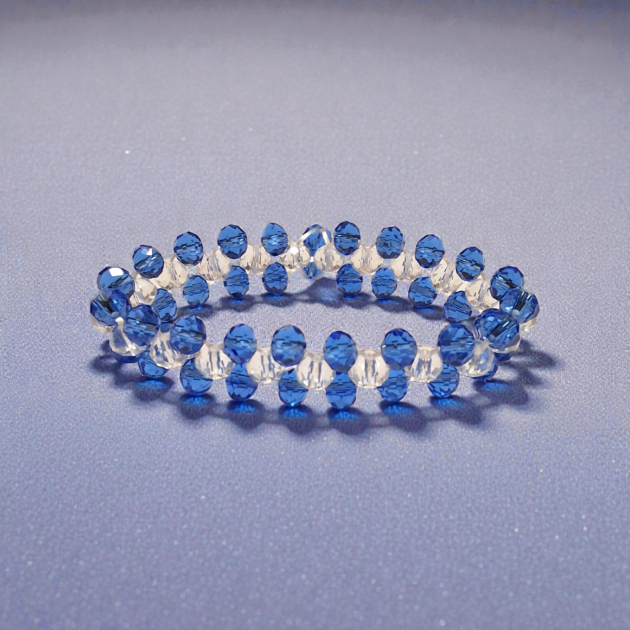 أسوارة كريستال شفاف أزرق ملكي