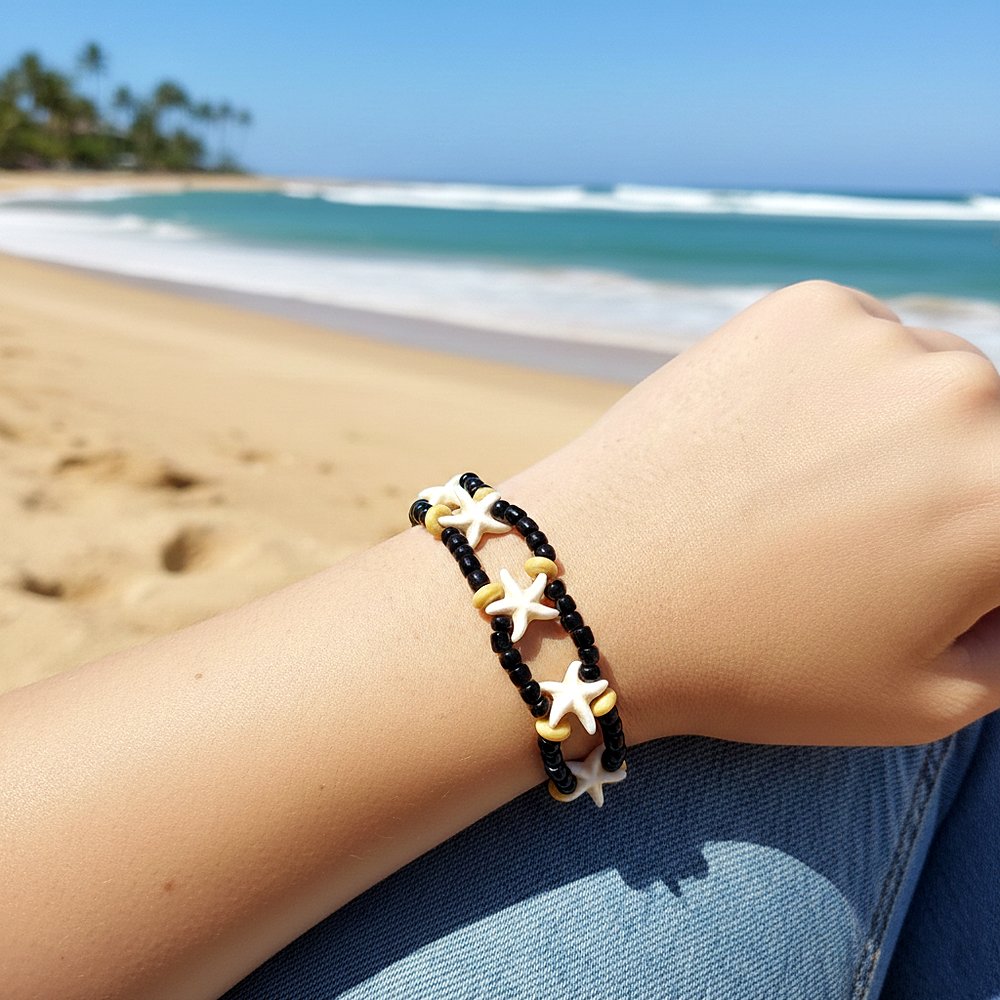 أسوارة نجم البحر باللون العاجي تصميم شبابي متوازن