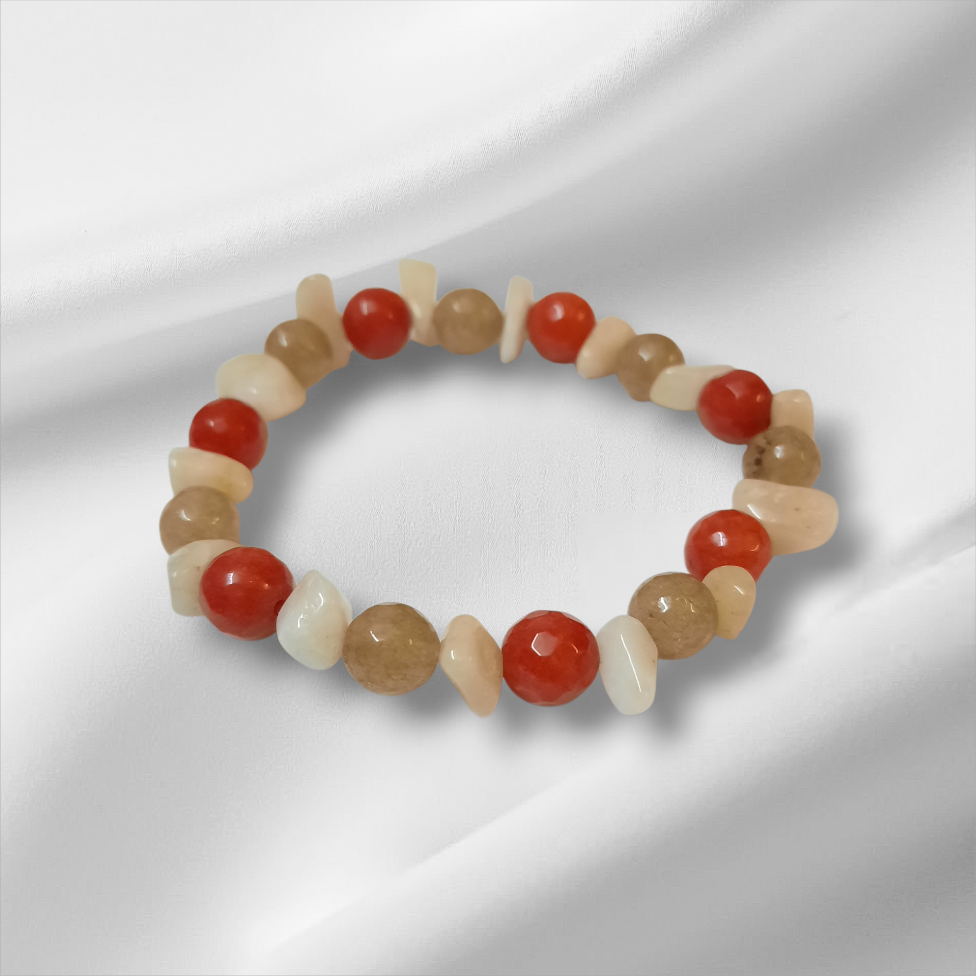 أسوارة خرز عقيق بدرجات أحمر وعسلي