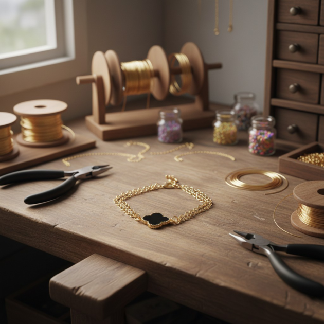 تعليقة فان كليف سوداء بتفاصيل أنيقة