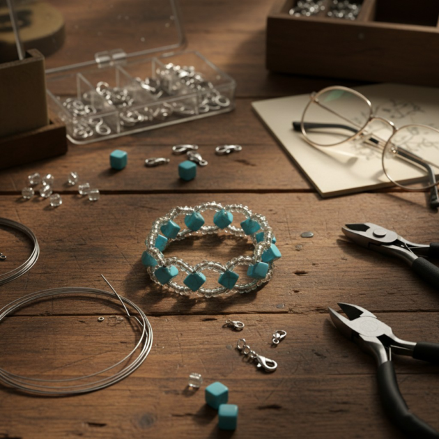 أسوارة خرز فيروزي بتصميم يدوي يلفت الأنظار