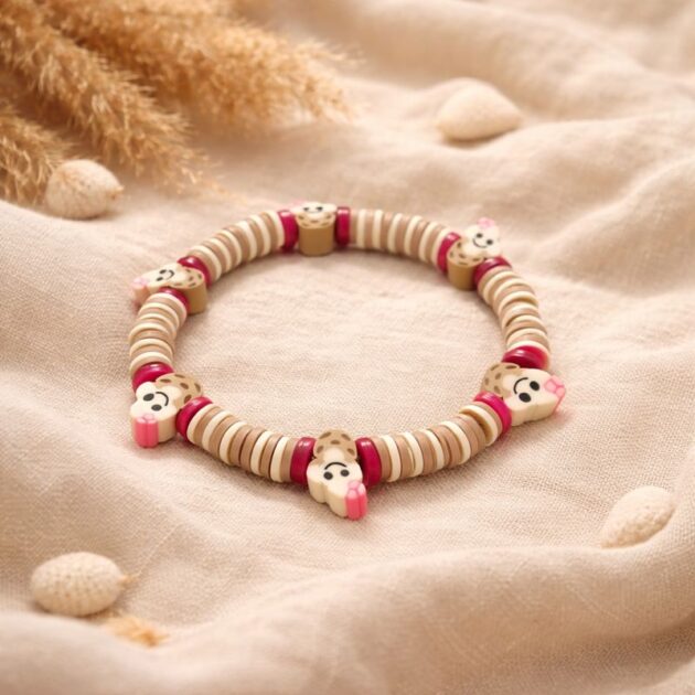 أسوارة خرز هيشي بناتي ملون مع تعليقات كرتونية لطيفة