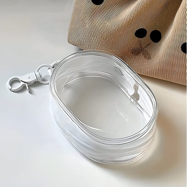 جزدان شفاف بسحاب لحفظ السماعات والشاحن.